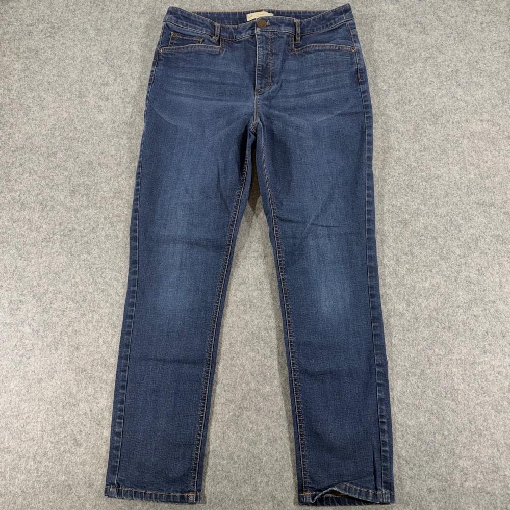 J. Jill Denim Smooth Fit Slim Ankle Jeans Dark Wash Size 10